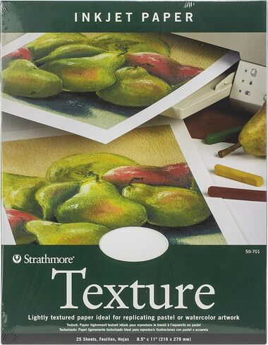 Strathmore 80-Pound 25-Sheets Inkjet Paper Texture, 8.5 x 11 Inches (412111 in Kuwait