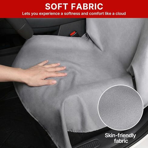 AUTOYOUTH Car Seat Covers Front, Soft Suede Car Seat Protector, Waterproof Sweat-Absorbent Universal Fit for Car SUV Truck - Gray in Saudi Arabia