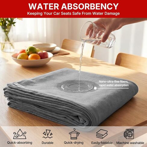 AUTOYOUTH Car Seat Covers Front, Soft Suede Car Seat Protector, Waterproof Sweat-Absorbent Universal Fit for Car SUV Truck - Gray in Saudi Arabia
