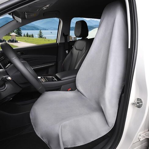 AUTOYOUTH Car Seat Covers Front, Soft Suede Car Seat Protector, Waterproof Sweat-Absorbent Universal Fit for Car SUV Truck - Gray in Saudi Arabia