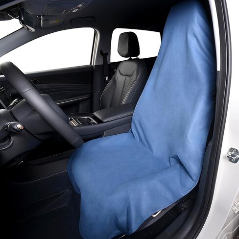 AUTOYOUTH Car Seat Covers Front, Soft Suede Car Seat Protector, Waterproof Sweat-Absorbent Universal Fit for Car SUV Truck - Gray in Saudi Arabia
