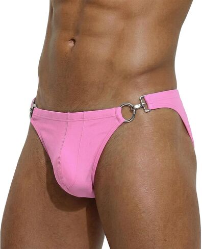 Happy Cherry Mens Sexy Swim Bikini Briefs Shiny Metallic Thong G-String with Hip Coverage in Saudi Arabia