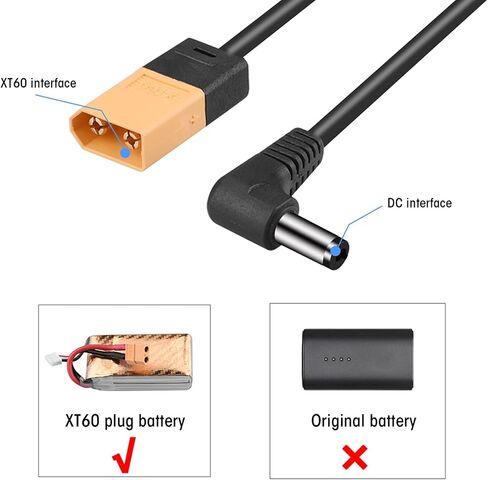 Power Cable for FPV Goggles,122cm/48in with DC Interface Copper Power Cord,High Strength Wear- Power Cable in Kuwait
