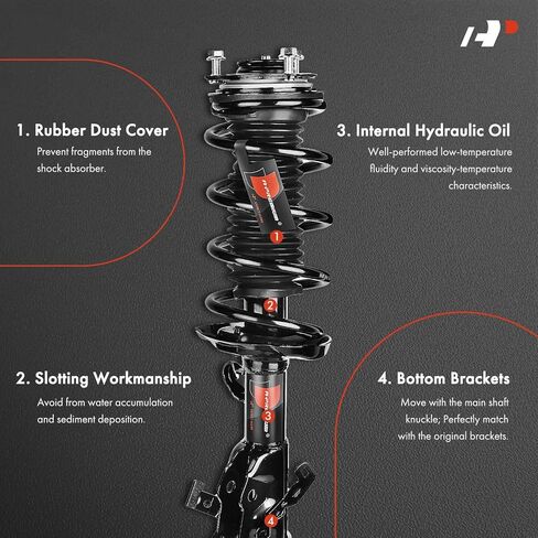 دعامات أمامية ممتازة متوافقة مع Honda Civic [1.8L كوبيه] 2012 2013 2014 2015-2x نظام تعليق بديل كامل لصدمات التجميع مع زنبرك ملفوف in Kuwait