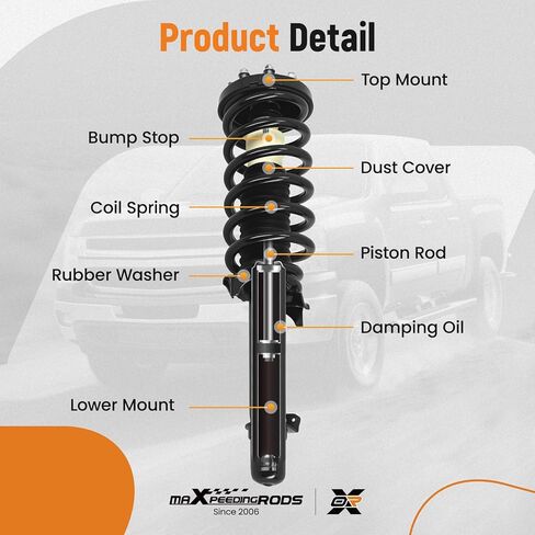 قطعتان من دعامات الصدمات الأمامية من maxpeedingrods لسيارة Acura TL FWD 2009-2014، 272694 272693، دعامات كاملة ممتصة للصدمات مع مجموعة زنبركية ملفوفة in Kuwait