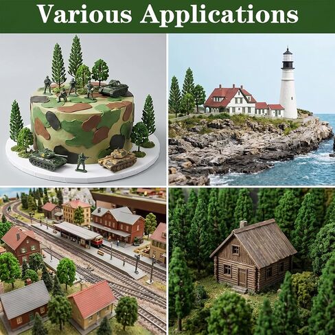 16Pcs Model Mini Trees, N Scale Buildings Scenery Tree for Crafts, Mixed Size Micro Landscape Tree for Dollhouse, Model Trees Small Desktop for Crafts, Woodland Scenery, Diorama(3.5-16Cm) in Saudi Arabia