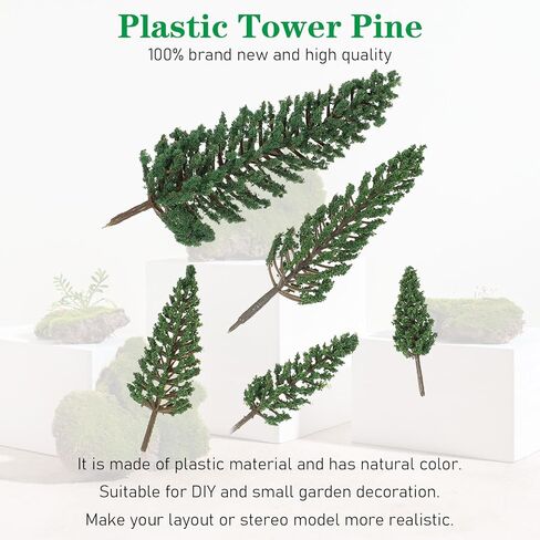 16Pcs Model Mini Trees, N Scale Buildings Scenery Tree for Crafts, Mixed Size Micro Landscape Tree for Dollhouse, Model Trees Small Desktop for Crafts, Woodland Scenery, Diorama(3.5-16Cm) in Saudi Arabia