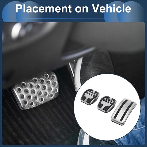 3 Pcs Manual Transmission Foot Pedal Pads Foot Accelerator Pedal Covers for Ford Focus 3 2012-2016 Stainless Steel Silver Tone in Kuwait