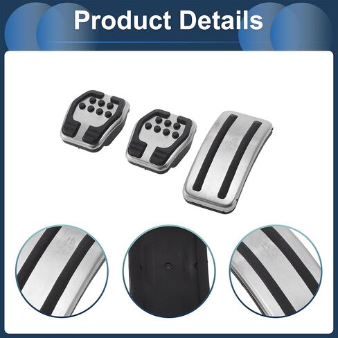 3 Pcs Manual Transmission Foot Pedal Pads Foot Accelerator Pedal Covers for Ford Focus 3 2012-2016 Stainless Steel Silver Tone in Kuwait