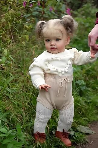 Pinky Reborn Huge Size 26 inch 68 cm Reborn Baby Dolls Newborn Toddler Doll Silicone Babies Lifelike Baby Girl with Long Hair Pippa Realistic Baby Doll Real Size White Clothes for Children in Saudi Arabia