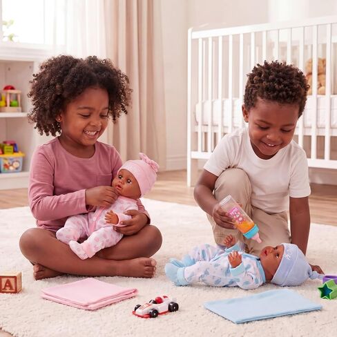 BABESIDE Black Baby Dolls Twins - 12 بوصة دمية أطفال واقعية لحديثي الولادة باللون الأسود الحقيقي، دمى أطفال توأم صبي وفتاة مع ملحقات لعمر 3 سنوات فما فوق، هدايا للأطفال in Kuwait