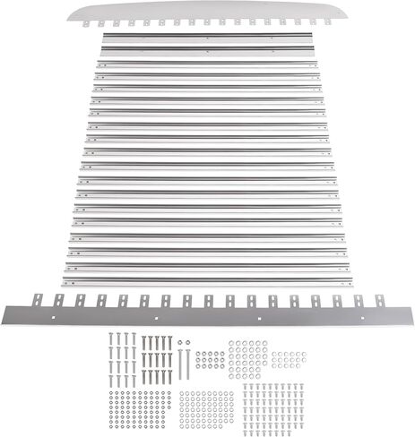 KUAFU Front Bumper Grille Compatible with 1990-2024 Freightliner Classic & FLD 120 Upper Grill W/17 Vertical Bars Stainless Steel Silvery in Kuwait