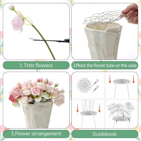 3 PCS Stainless Steel Flower Arranging Grid for Vase, Reusable Wire Frog Arranger Twist Insert with 6 Clips, Silver Blossom Grid for Flower Arrangement Vases Bouquets DIY Home Decor in Kuwait
