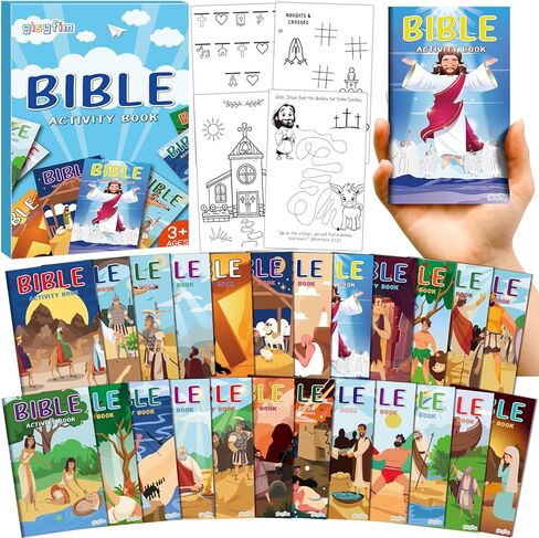 gisgfim Mini Christian Activity Books Coloring Books Kids Bible Verse Religious Party Favors Bulk Jesus Vacation Bible School Crafts Challenging Game for Kid Goodie Bags Stuffers Sunday School 24 PCS in Kuwait