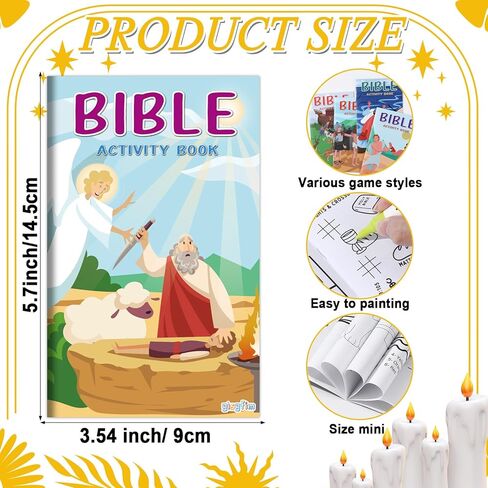 gisgfim Mini Christian Activity Books Coloring Books Kids Bible Verse Religious Party Favors Bulk Jesus Vacation Bible School Crafts Challenging Game for Kid Goodie Bags Stuffers Sunday School 24 PCS in Kuwait