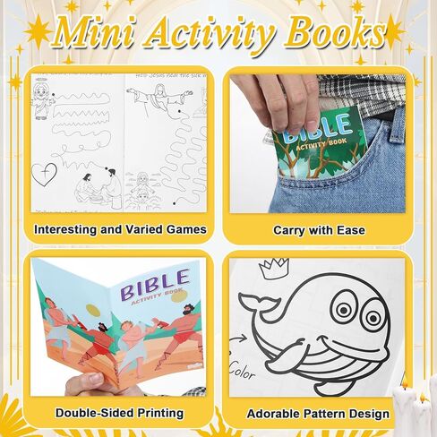 gisgfim Mini Christian Activity Books Coloring Books Kids Bible Verse Religious Party Favors Bulk Jesus Vacation Bible School Crafts Challenging Game for Kid Goodie Bags Stuffers Sunday School 24 PCS in Kuwait