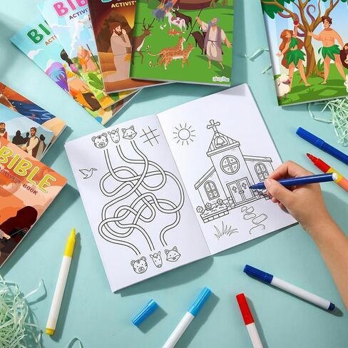 gisgfim Mini Christian Activity Books Coloring Books Kids Bible Verse Religious Party Favors Bulk Jesus Vacation Bible School Crafts Challenging Game for Kid Goodie Bags Stuffers Sunday School 24 PCS in Kuwait