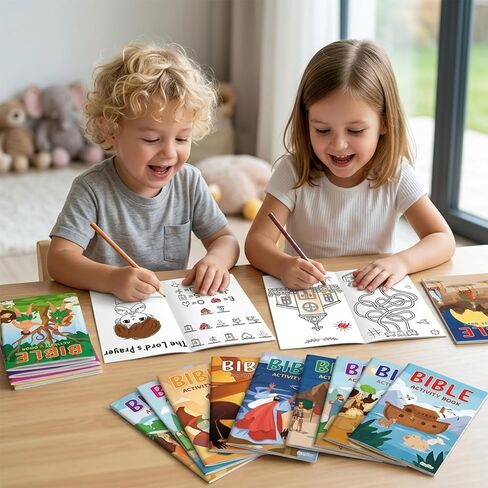 gisgfim Mini Christian Activity Books Coloring Books Kids Bible Verse Religious Party Favors Bulk Jesus Vacation Bible School Crafts Challenging Game for Kid Goodie Bags Stuffers Sunday School 24 PCS in Kuwait