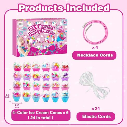 ZMLM 24 Pack Charm Bracelet Making Kit for Girls 4-12, Jewelry Making Kit, Friendship Bracelet Kit, Birthday Party Favors, Goodie Bag Stuffers, Arts Crafts for Kids, Classroom Prizes, Return Gifts in Saudi Arabia