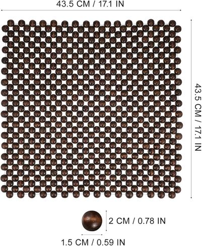 CALLARON 1pc Wood Beads Seat Cushion for Car Breathable Square Wooden Pad for Comfort and Ventilation Easy Install Beaded Auto Cushion with Natural Look in Kuwait