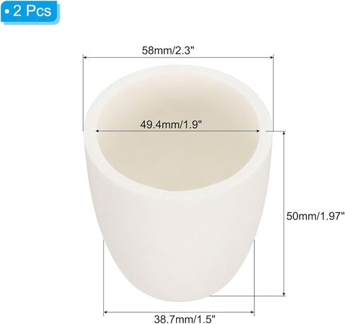 PATIKIL Alumina Crucible Aluminum Oxide Crucible Crucible 40ml Crucible Bowl Dish Cup White for Lab Laboratory Casting Gold Silver Copper Brass Alloy,2 Pcs in Saudi Arabia