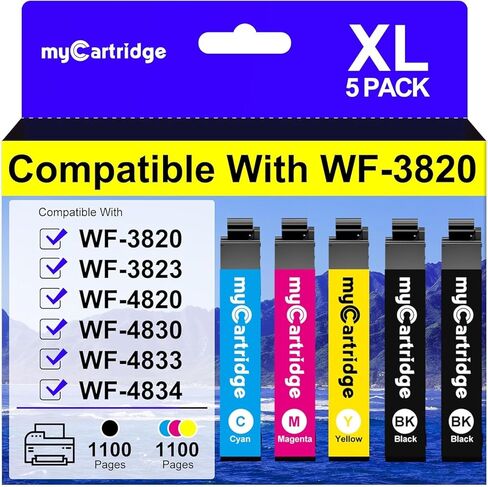 myCartridge Remanufactured Ink Cartridge Replacement for Epson 822XL Ink Cartridges Combo Pack for WF-3820 Printer Ink Cartridges Use with WF-3820, WF-3823, WF-4820, WF-4830, WF-4833,5-Pack in Kuwait