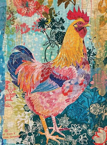 Cross & Glory - Key West Colorama: Rooster on Duval - 1000 Piece Jigsaw Puzzle for Adults | Vibrant Chicken Artwork | 20 x 27 Inches | Satin Finish in Saudi Arabia