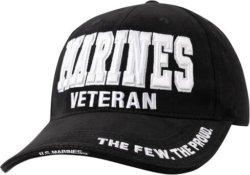 Rothco Deluxe Marines Veteran Low Profile Military Branch Veteran Cap, Black in Saudi Arabia