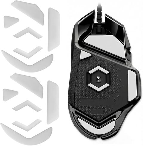2 Sets White Mouse Skates, Mouse Feet Replacement Pads Skates for Logi G502 Wired (Proteus Core/Spectrum/Hero), Glass-Infused PTFE Mouse Feet with Curved Edges, Ultra-Smooth Glide in Saudi Arabia