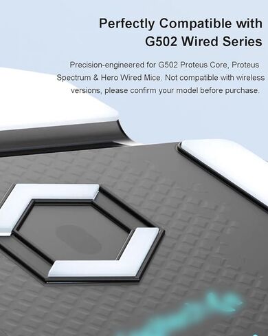 2 Sets White Mouse Skates, Mouse Feet Replacement Pads Skates for Logi G502 Wired (Proteus Core/Spectrum/Hero), Glass-Infused PTFE Mouse Feet with Curved Edges, Ultra-Smooth Glide in Saudi Arabia