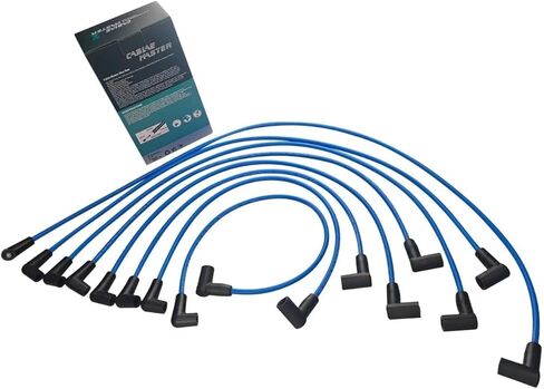 High Performance Spark Plug Wires Compatible with Buick Checker Chevrolet GMC Oldsmobile Pontiac 4.3L 4.4L 5.0L 5.7L 6.6L 7.4L 1974-1982 Blue in Kuwait