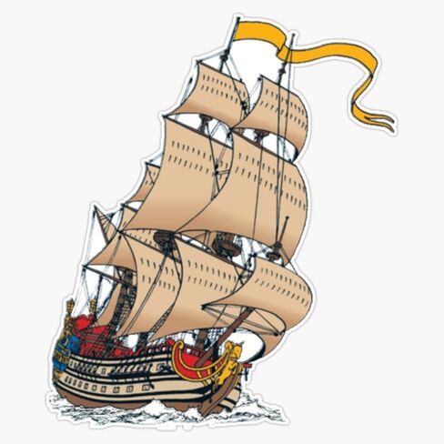 MAGNET Sailing Ship La Licorne Color Picture Magnetic Vinyl Sticker Decal Magnet 5" in Kuwait