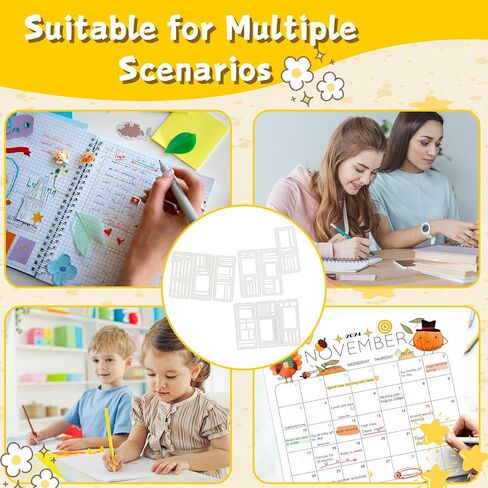 9 Pcs Planner Stencils, Reusable Flexible Record Template Set Bullet Journal Stencils, Plastic Stencil Drafting Tools Accessories for Calendar Making, Journal Planner, Layout Tools for DIY Planning in Saudi Arabia