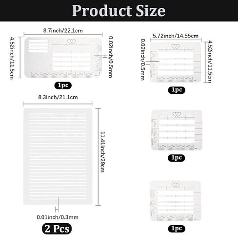 CRASPIRE 6Pc Straight Line Stencil Templates for Journaling Envelope Addressing Lettering Guide Translucent PP Straight Drawing Calligraphy Ruler Scale Spacing for Card Paper Journal Lettering Writing in Kuwait