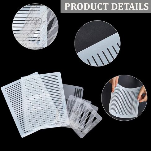CRASPIRE 6Pc Straight Line Stencil Templates for Journaling Envelope Addressing Lettering Guide Translucent PP Straight Drawing Calligraphy Ruler Scale Spacing for Card Paper Journal Lettering Writing in Kuwait