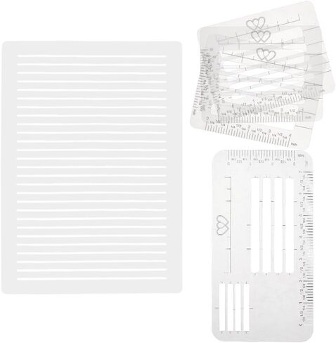 CRASPIRE 6Pc Straight Line Stencil Templates for Journaling Envelope Addressing Lettering Guide Translucent PP Straight Drawing Calligraphy Ruler Scale Spacing for Card Paper Journal Lettering Writing in Kuwait