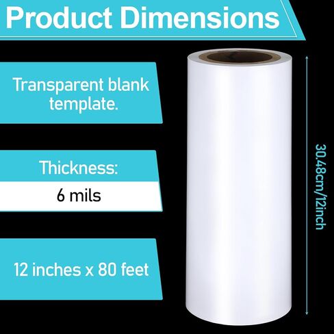 12 Inches x 80 ft 7 Mil Thick Stencil Plastic Sheets Blank Stencil Sheets Translucent Blank Mylar Stencils Sheet for Cutting for Crafts Stencils Paper Vinyl for Cutting Machines(Translucent) in Kuwait