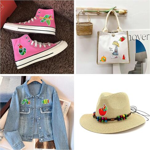 8 PCS Embroidered Sew on Iron on Patches Applique Compatible with Hungry Caterpillar in Saudi Arabia