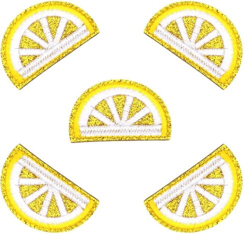 6 Pcs Lemon Embroidered Fruit Patches Sparkling Healthy Vegetables Fruit Applique Patch Sew On/Iron On Patch Applique for Clothes Dress Hat Jeans DIY Accessories in Saudi Arabia
