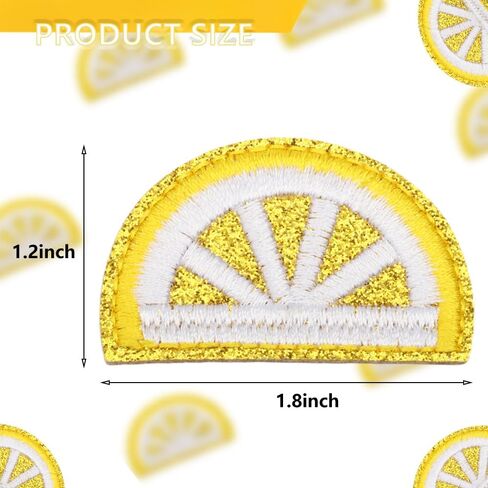 6 Pcs Lemon Embroidered Fruit Patches Sparkling Healthy Vegetables Fruit Applique Patch Sew On/Iron On Patch Applique for Clothes Dress Hat Jeans DIY Accessories in Saudi Arabia