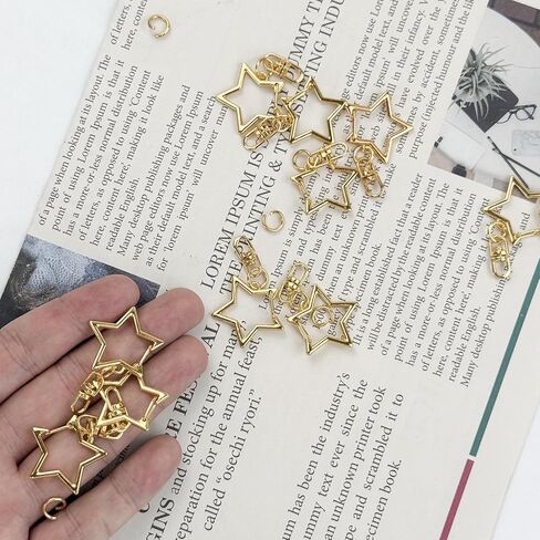 20pcs Star Swivel Hook Clips, 2.5 x 4.2 cm, Gold-Color Metal Small Lobster Claw Clasps for Keychains, Key Chain Clips for Crafts, Bag Chain Hook Replacement, DIY Keyring, Charms (Gold,20pcs) in Saudi Arabia
