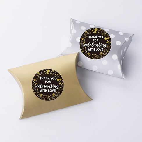 50 Pcs Round Thank You for Celebrating with Love Stickers, Black and Gold Thank You Favors Stickers for Envelope,Packaging, Birthday, Wedding, Baby Shower Bridal Shower Favors in Saudi Arabia