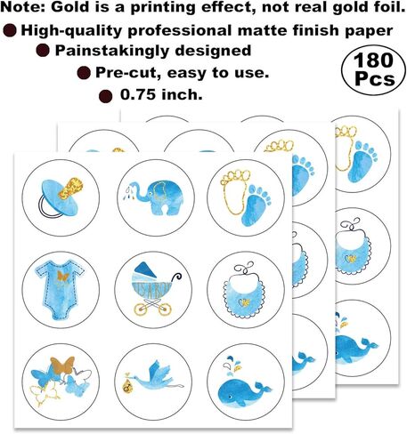 180 Chocolate Drop Labels Stickers Party Decoration, Elephant Theme Party Favor Decoration Stickers 0.75 Inch (Light Blue) in Saudi Arabia