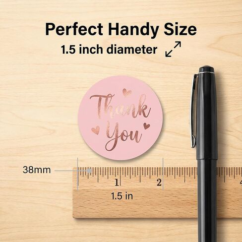500pcs Thank You Sticker 1.5 Inch Pink and Rose Gold Thank You Stickers for Small Business, Small Business Packaging, Self-Adhesive Waterproof Stickers, Envelope Seals，Shipping Boxes，Gift Bags in Saudi Arabia