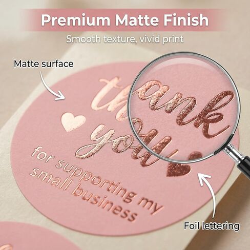 500pcs Thank You Sticker 1.5 Inch Pink and Rose Gold Thank You Stickers for Small Business, Small Business Packaging, Self-Adhesive Waterproof Stickers, Envelope Seals，Shipping Boxes，Gift Bags in Saudi Arabia