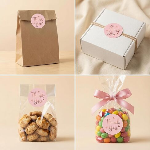 500pcs Thank You Sticker 1.5 Inch Pink and Rose Gold Thank You Stickers for Small Business, Small Business Packaging, Self-Adhesive Waterproof Stickers, Envelope Seals，Shipping Boxes，Gift Bags in Saudi Arabia