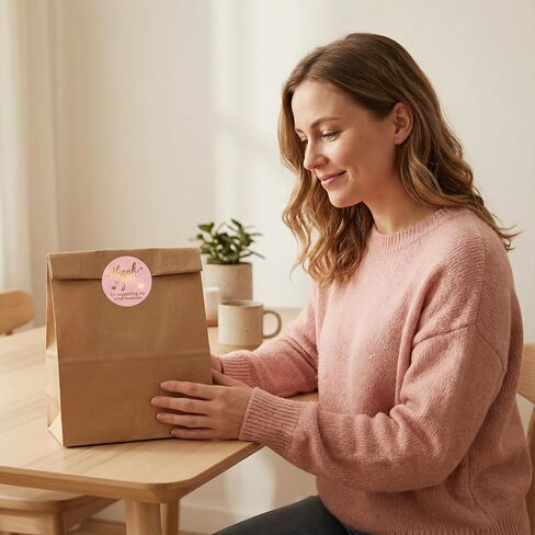 500pcs Thank You Sticker 1.5 Inch Pink and Rose Gold Thank You Stickers for Small Business, Small Business Packaging, Self-Adhesive Waterproof Stickers, Envelope Seals，Shipping Boxes，Gift Bags in Saudi Arabia