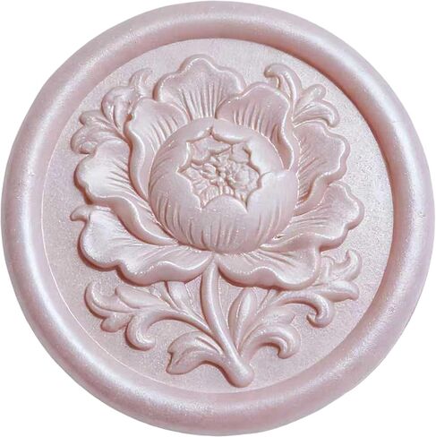 Mceal Wax Seal Stickers - 50 Pcs Peony Persimmon Orange 3D Embossed Stickers with Strong Adhesive 30mm/1.18Inches Diameter for Invitation Gift Wrapping Christmas Holiday in Saudi Arabia