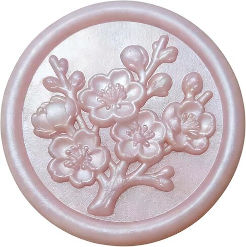 Mceal Wax Seal Stickers - 50 Pcs Peony Persimmon Orange 3D Embossed Stickers with Strong Adhesive 30mm/1.18Inches Diameter for Invitation Gift Wrapping Christmas Holiday in Saudi Arabia