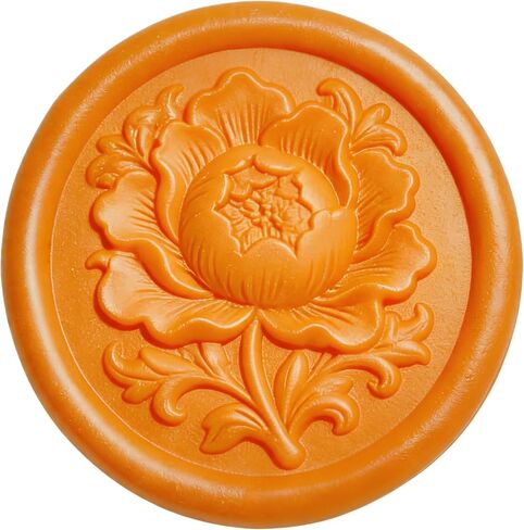 Mceal Wax Seal Stickers - 50 Pcs Peony Persimmon Orange 3D Embossed Stickers with Strong Adhesive 30mm/1.18Inches Diameter for Invitation Gift Wrapping Christmas Holiday in Saudi Arabia
